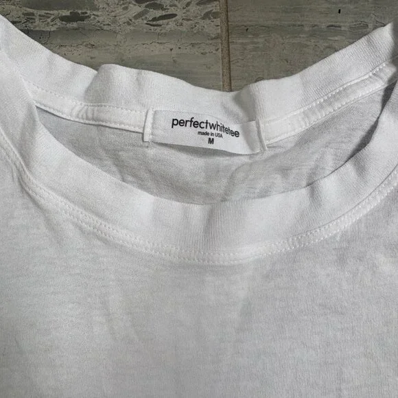perfectwhitetee Ruby Crispy 100% Cotton Boxy Crewneck Tee White Size Medium - Picture 3 of 9